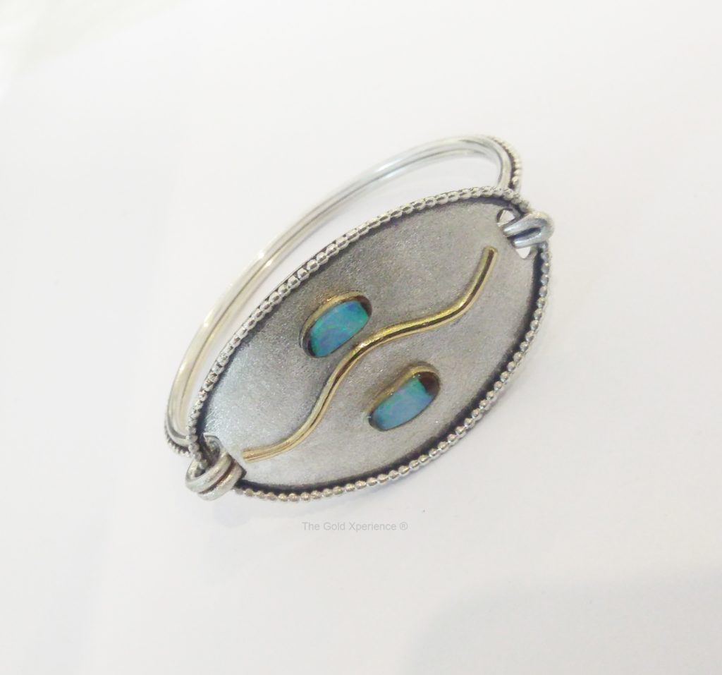 Bracelet silver-gold opal