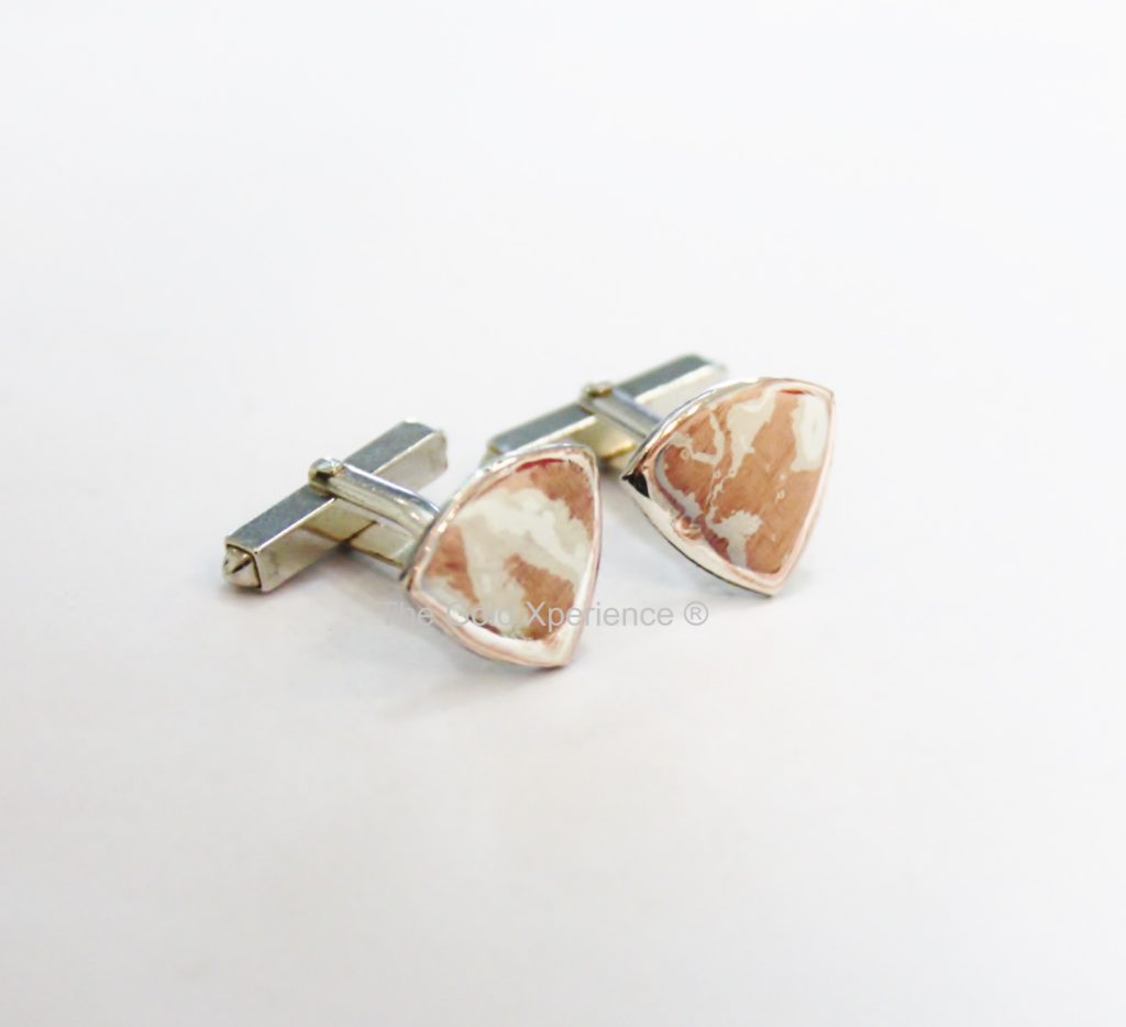 Buy cufflinks silver Mokume Gane japanese