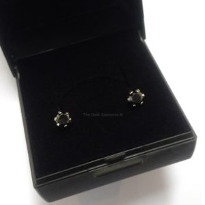 ear stud larger black diamond white gold