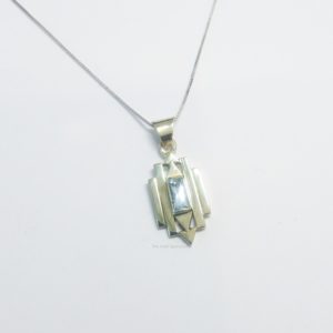 Gold pendant White gold necklace Amsterdam School Topaz