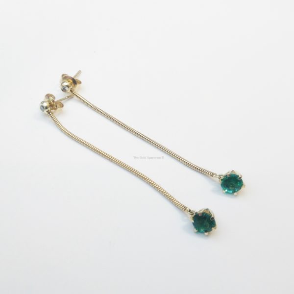 Shoulderdusters Earring gold emerald