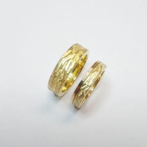 Gold wedding rings with diamonds