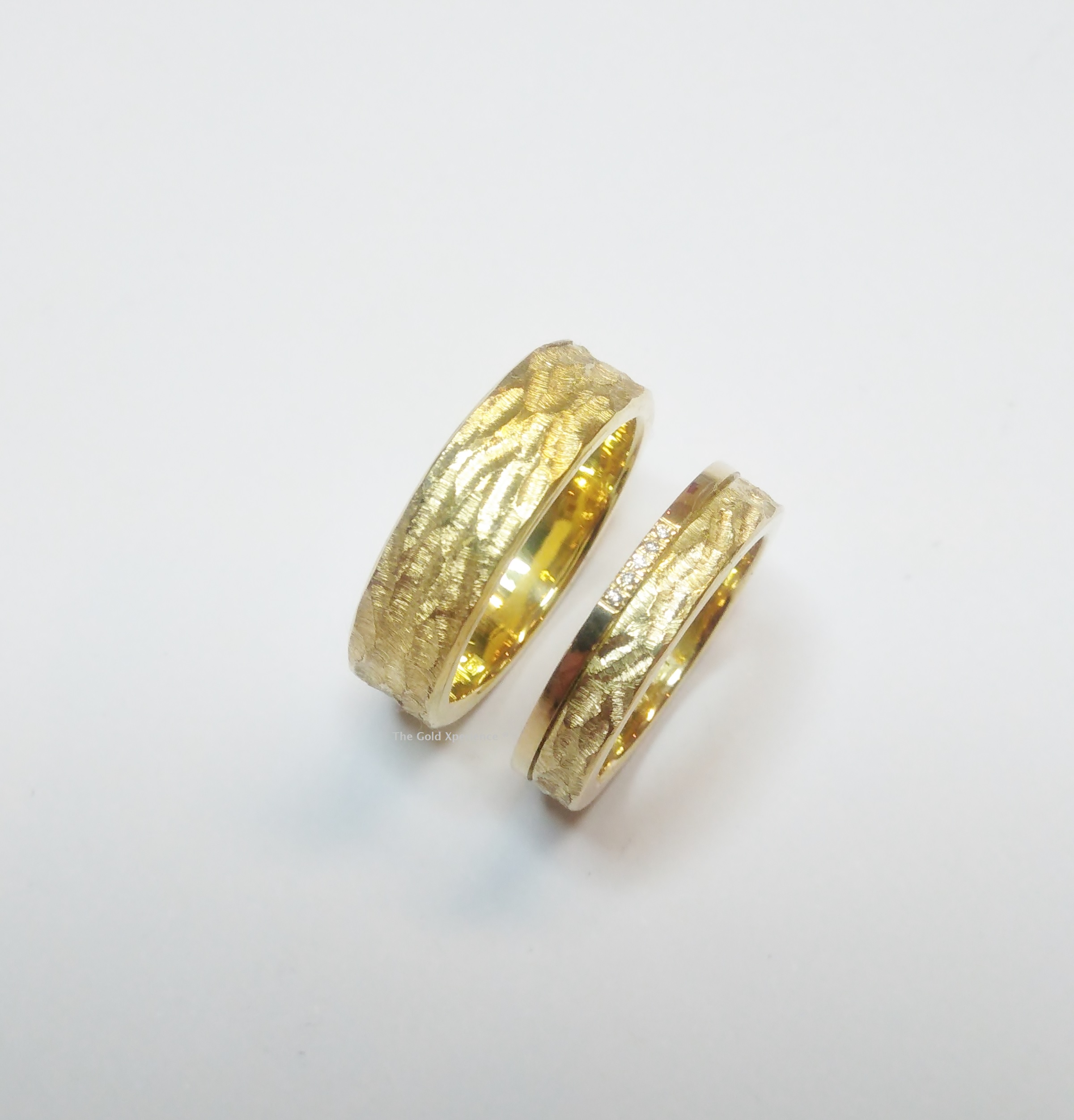 Gold wedding rings with diamonds