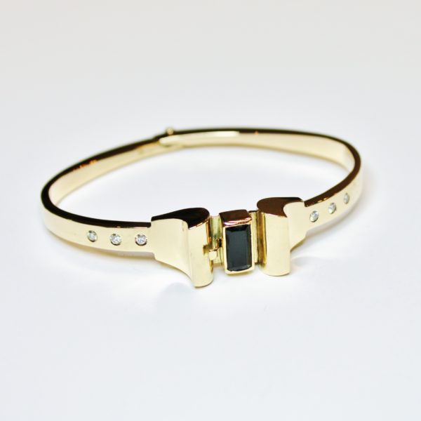 armband goud toermalijn diamant amsterdamse school exclusieve juwelen handgemaakt art deco