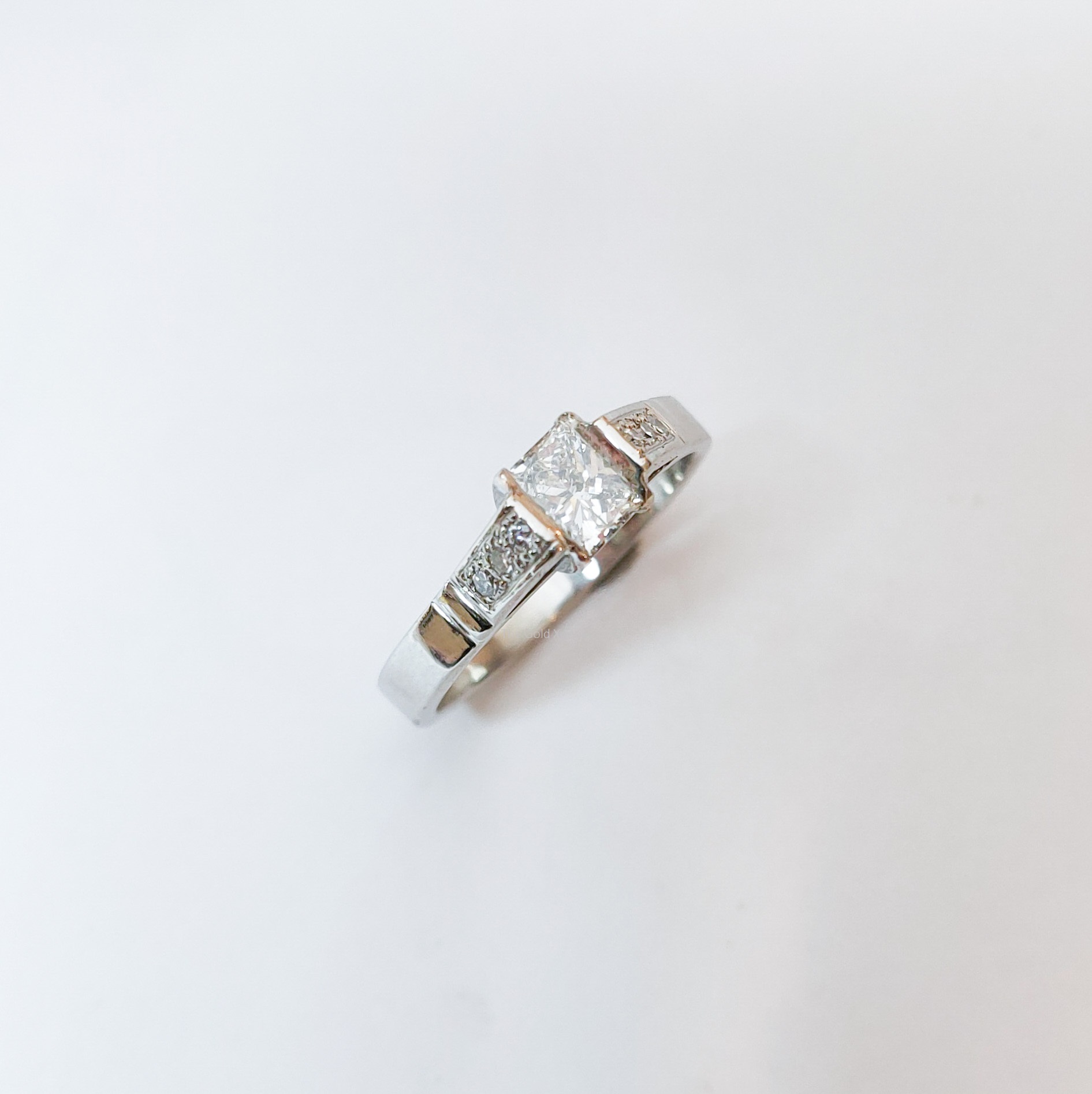 Platinum ring with large diamond