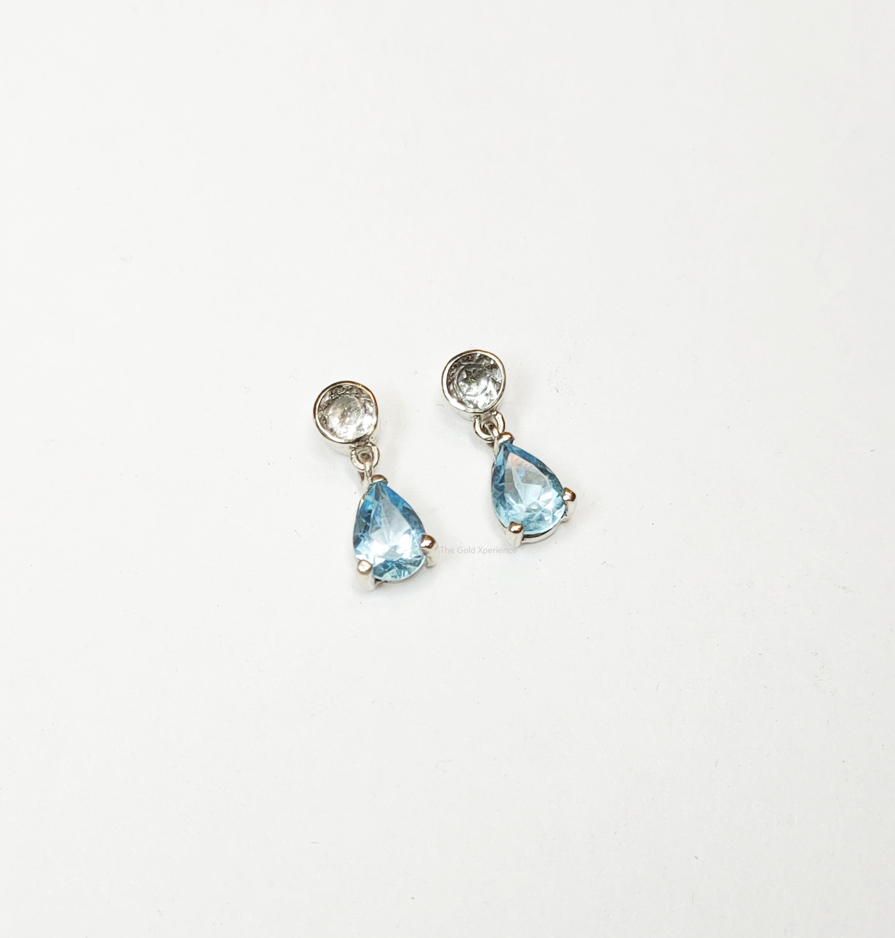 earring white gold topaz blue white