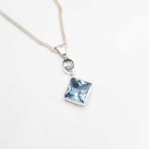 Silver necklace with topaz