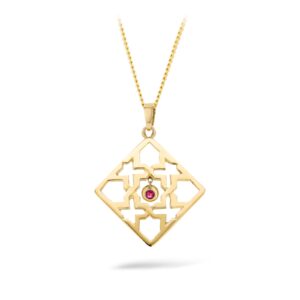 Pendant necklace yellow gold Cordoba garnet