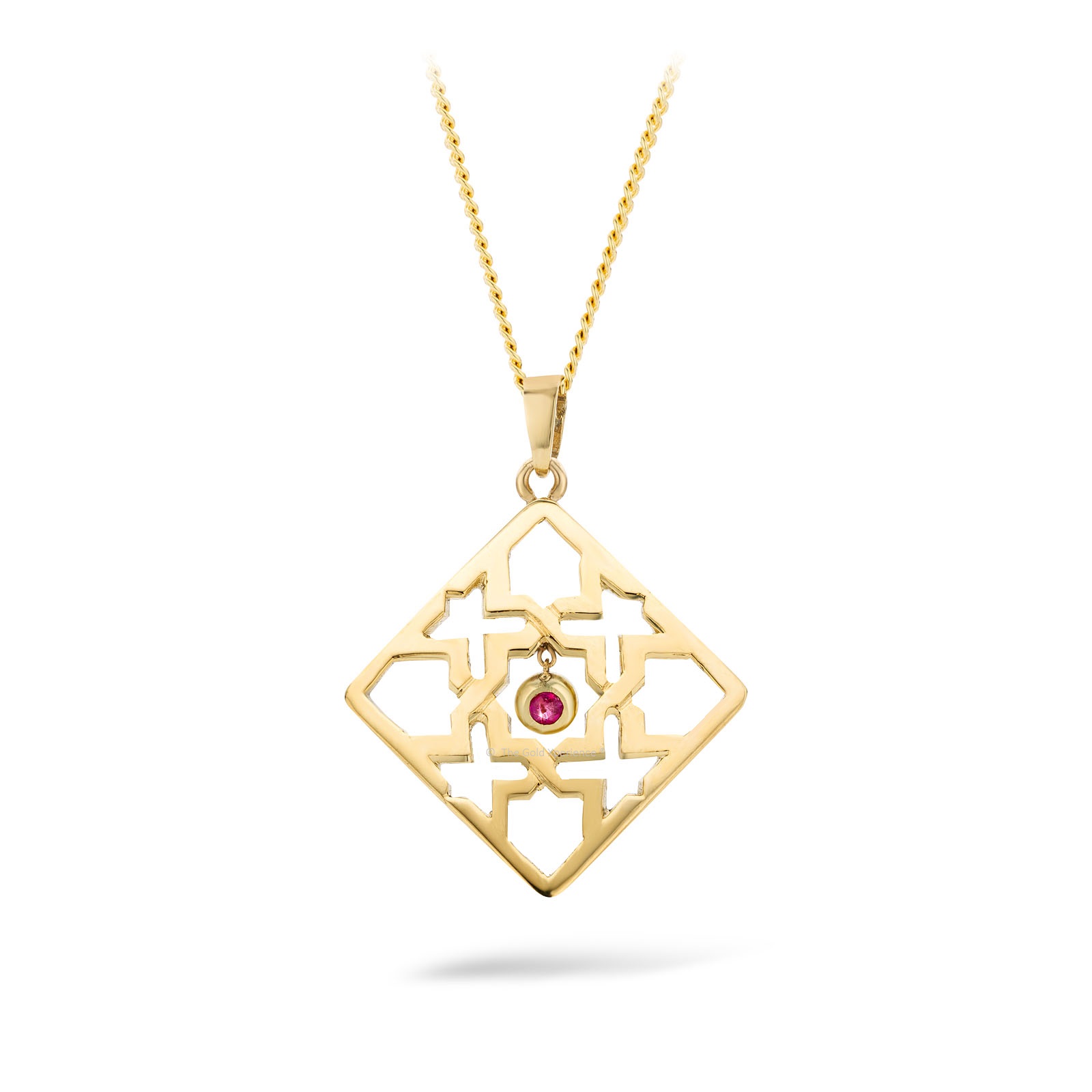 Pendant necklace yellow gold Cordoba garnet