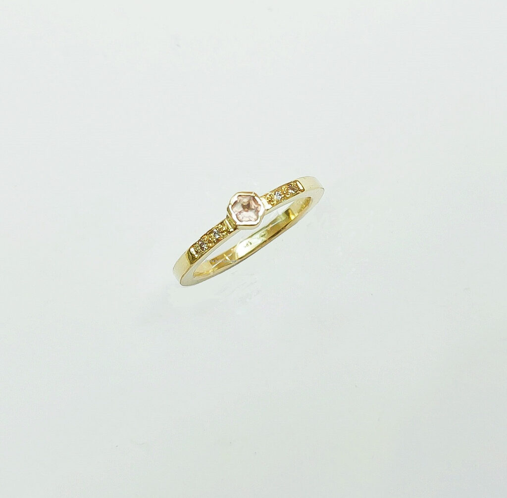goud ring rozenkwarts diamanten