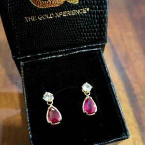 earring yellow gold ruby topaz