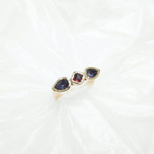 Ring gold ruby tanzanite ruby tanzanite Isfahan