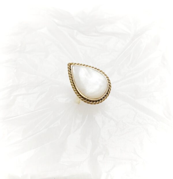 boho ring pearl gold