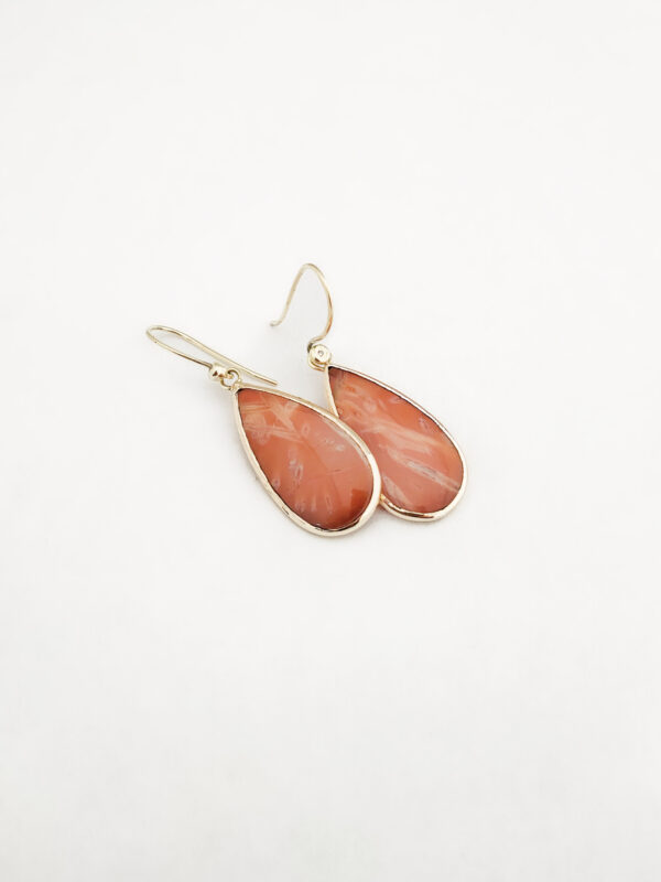 Luxe Oorbellen met Oranje Agaat en Diamant