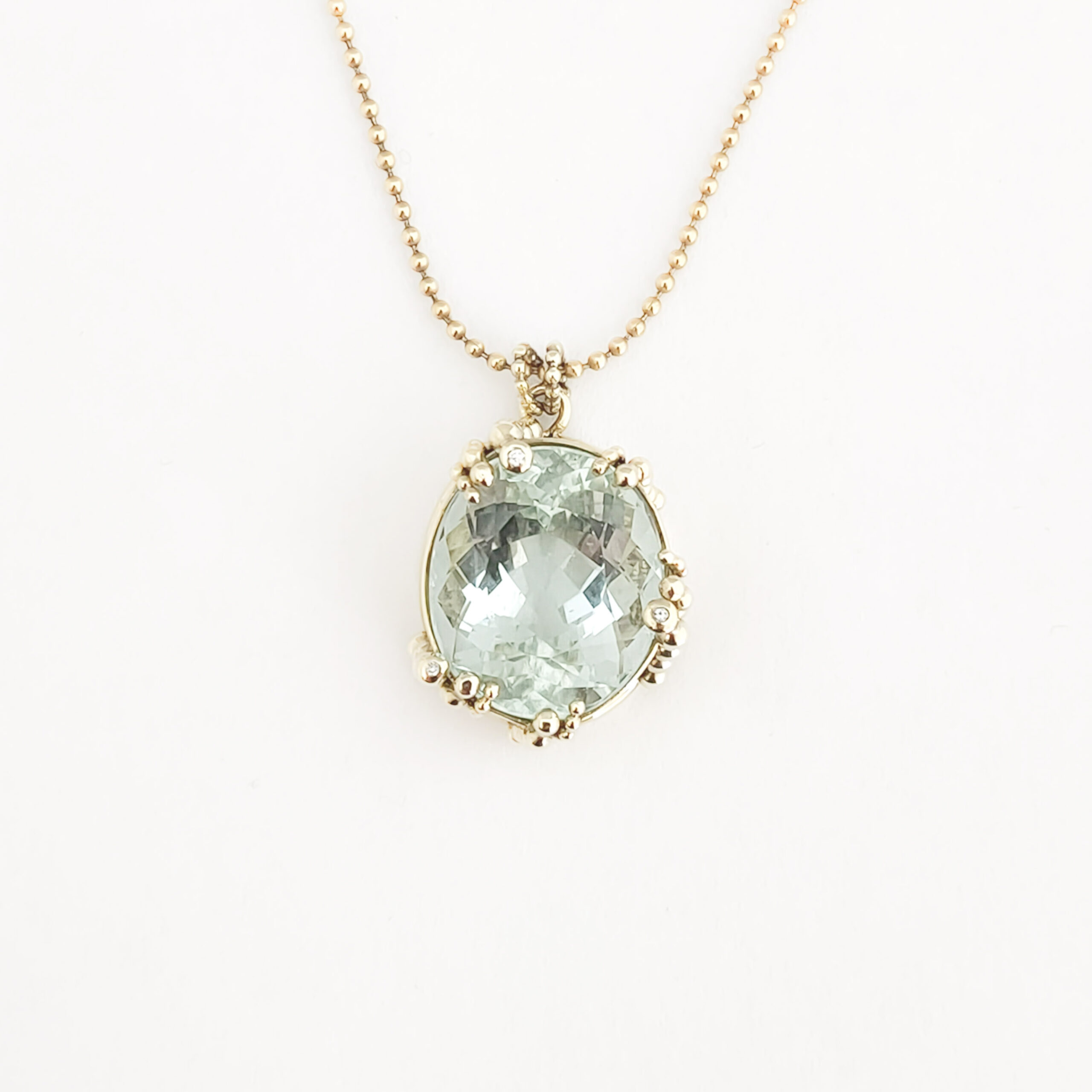 Necklace H20 gold aquamarine water diamond